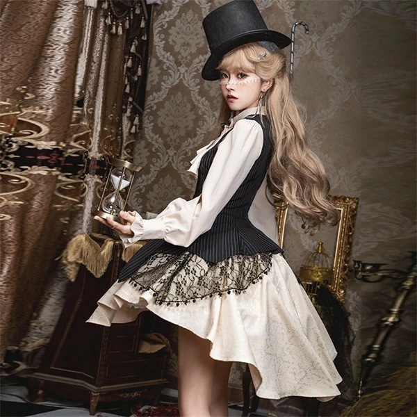 【本日限定】ワンピース ロリータ 可愛い リボン フリル ワンピース かわいい ワンピース ロリータ マジシャン 文化祭 学園祭 衣装 メイド コスチューム こすぷれ コス Lolita ハロウィンコ