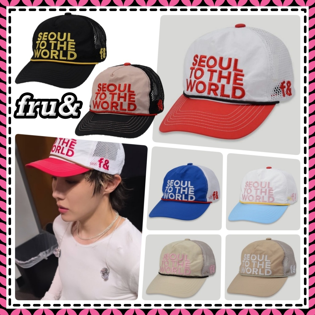 BTS J-HOPE着用 【FRU&】 SEOUL TO THE WORLD NEEDLE POINT MIX MASH CAP 【公式正規品】