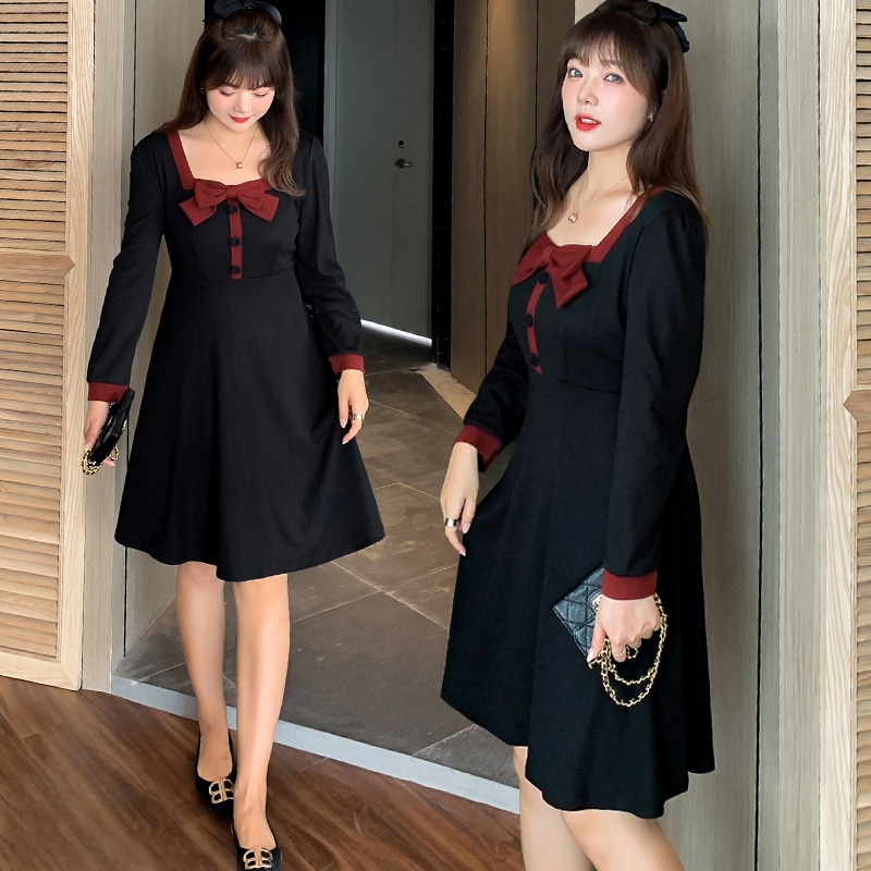 XL-4XL秋冬/大きいサイズ/韓国 ワンピース/ドレス ロングスカート/通勤/レディースファション/ワンピース/ニットワンピース/スーツ 5L 4L 3L 2L 通勤 オフィス 長袖 ゆったり