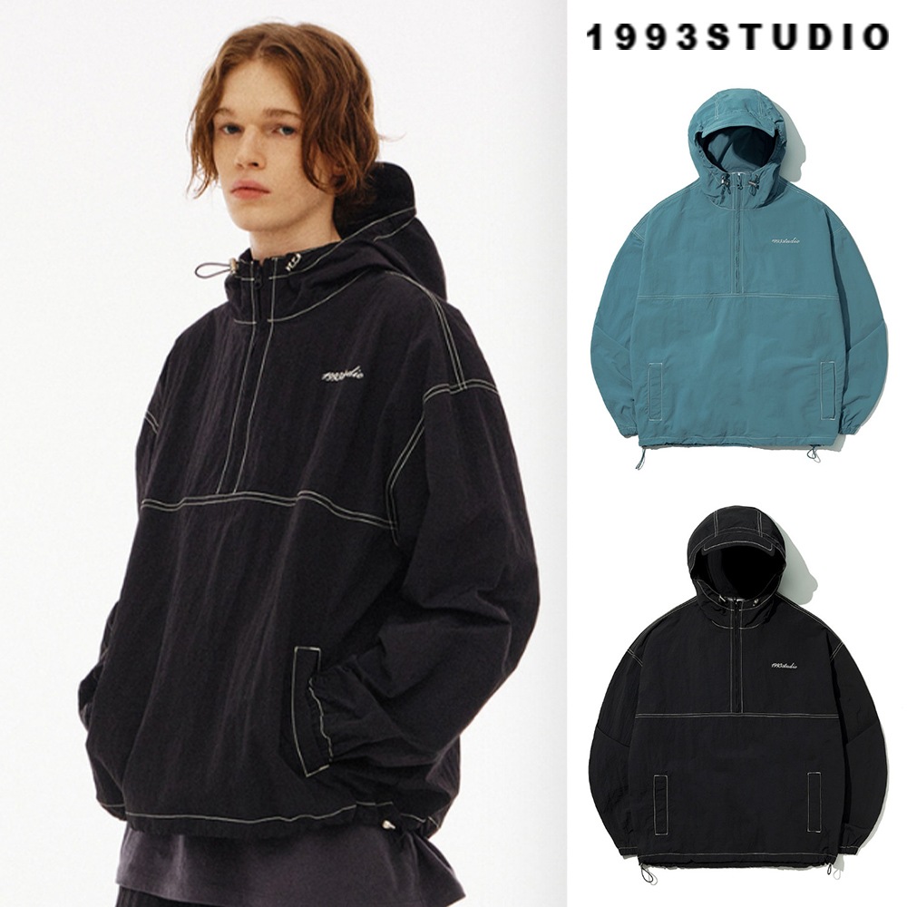 [1993studio] Color Matching Stitch Hood Anorak