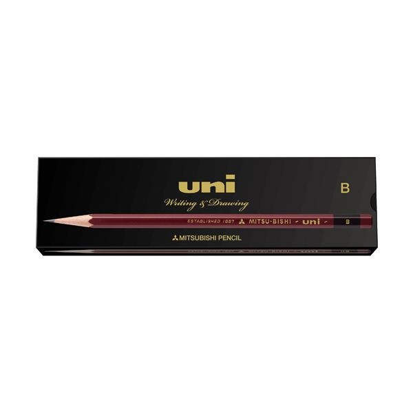 (まとめ) 三菱鉛筆 鉛筆 ユニ紙箱 B UKB 1ダース(12本) (×10セット)
