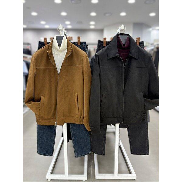 メンズ秋冬スタンドカラースエードセームトラッカージャケットエアジップショートジャケット3色