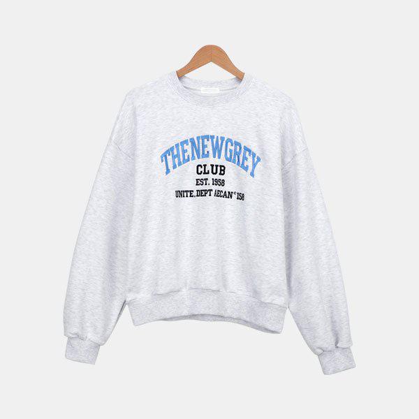 女性カジュアルオーバーフィットマンツーマン刺繍ロゴ長袖Tシャツ SID011