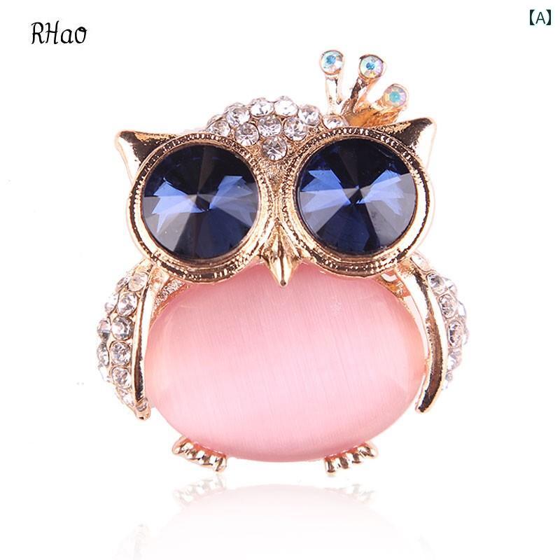 スカーフ バックル おしゃれ 韓国 かわいい 女性用 猫目 フクロウ ブローチ スーツ セーター カーディガン ショール ボタン アクセサリー ピン ブローチ スカーフ ボタン