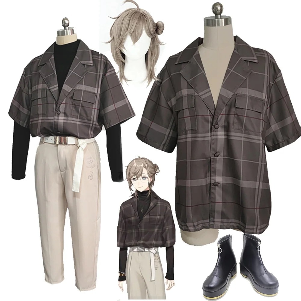 バーチャルYouTuber 叶 コスプレ 衣装 VTuber ハロウイン クリスマス コスチューム 文化祭 仮装 衣装 私服 日常服 チェック柄 シャツ