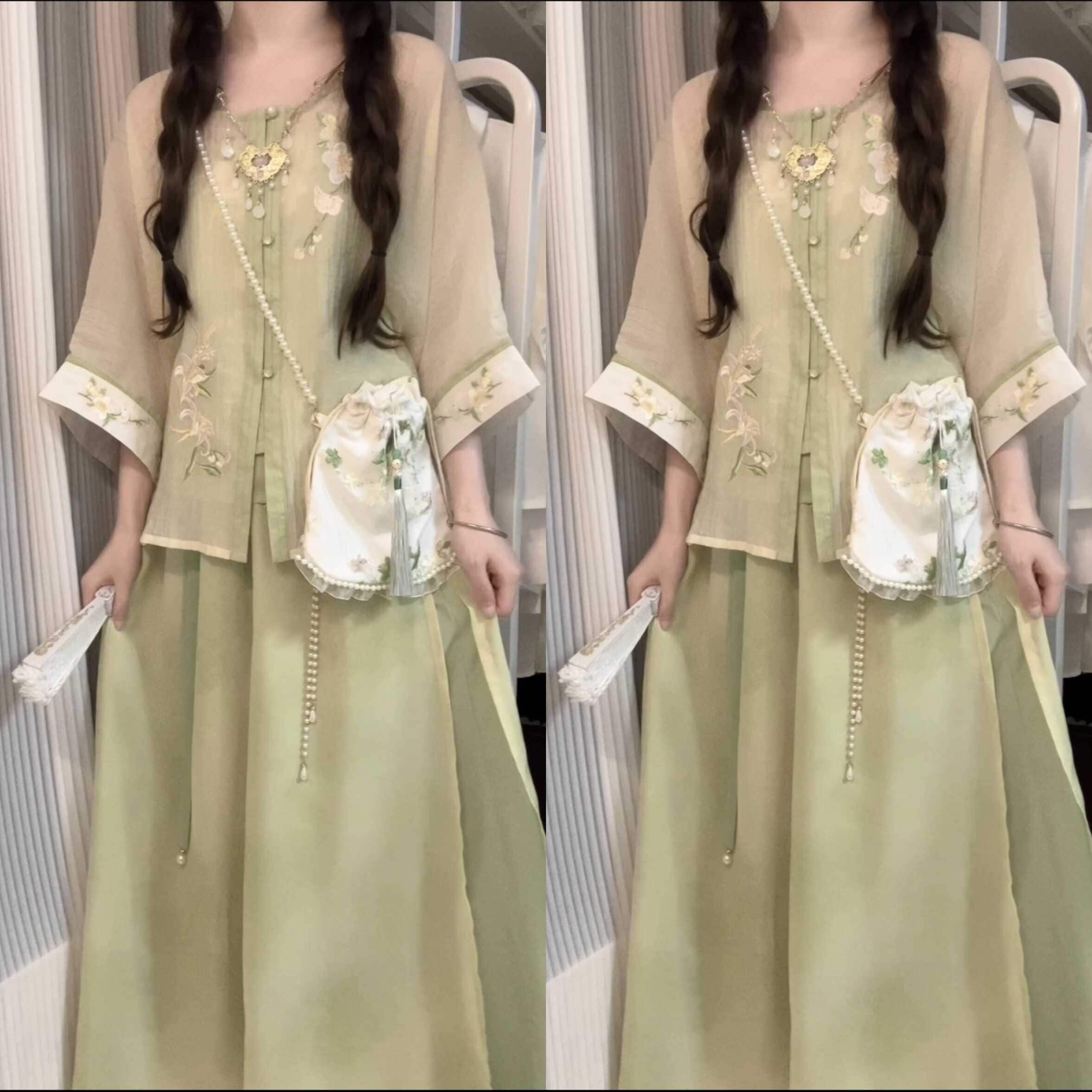 正規品デザイン青提百合新韓国cos要素上着ストラップ長ズボン女性