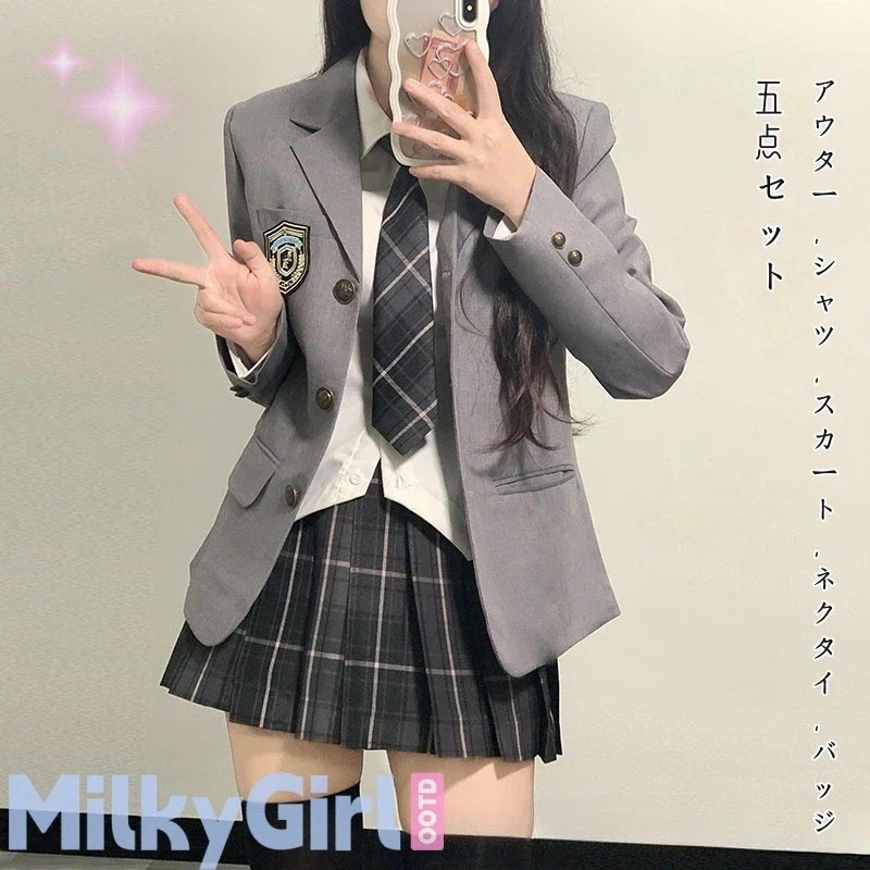 ブラウススカート 五点セット スクール 制服 セーラー服 スクールスーツ 高校生 ジャケット 子服スーツ 大好评制服 セット 女子高生 学生服 卒業式 スーツ キッズセットアップ 入学式オールイ