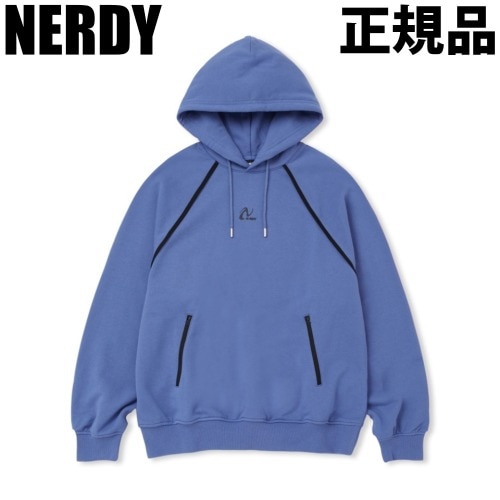 NERDY フードパーカー ジッパーポケット Light Blue 男女兼用 韓国人気
