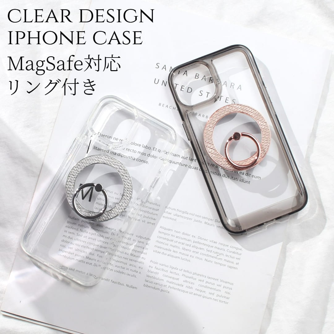 iphone14 ケース リング付き クリア iphone14Pro iphone14Plus iphone14ProMAX MagSafe マグセーフ対応 スマホリング アニマル柄 大人可愛い 14 4,662円