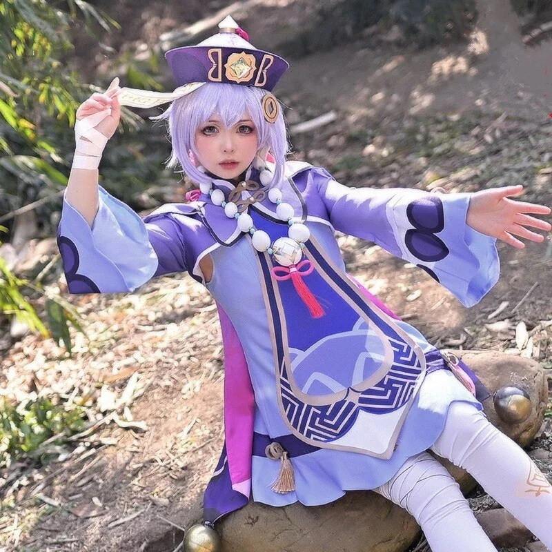 パーティーイベント用品コスチューム一式コスチューム 衣装 コスプレ 氷元素 ナナ 七七 原神 スーツ ハロウィン 2023年新作入荷コスプレ