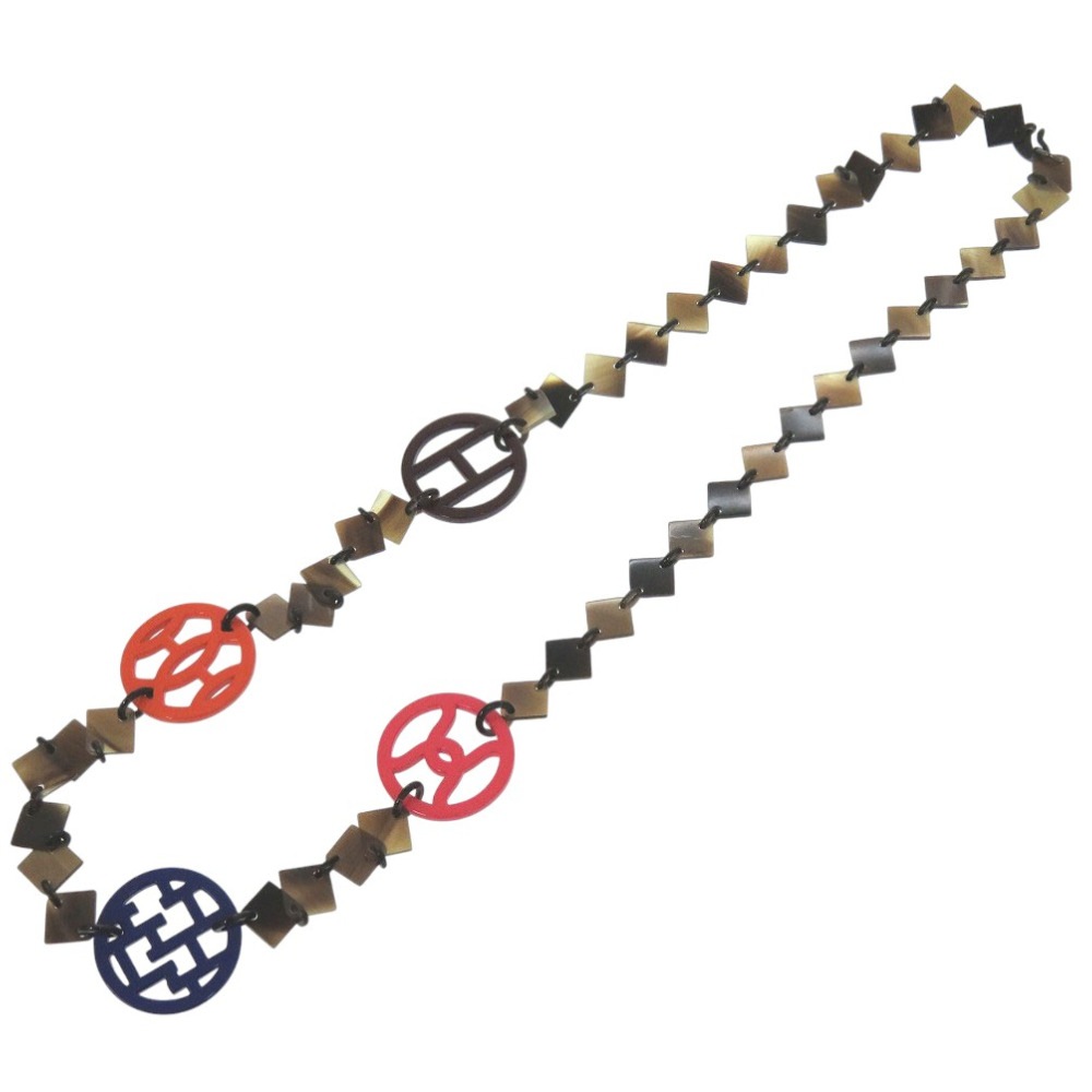 美品 ロングネックレス DIVA ディーヴァ ネックレス バッファローホーン/ラッカーウッド マルチカラー 0812【中古】 レディース 30,745円