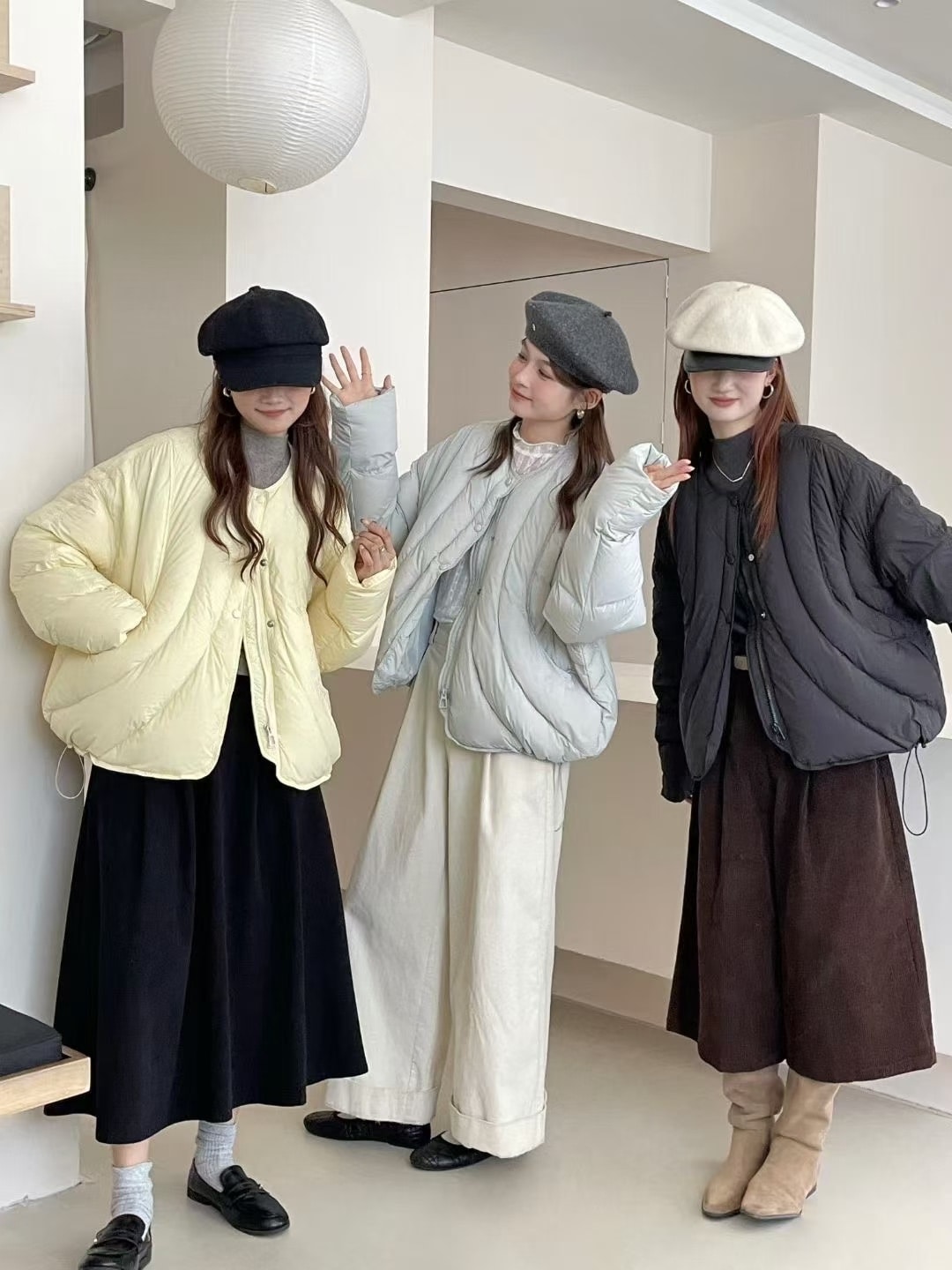 女性用の新しい冬用ホワイトダックダウンジャケット韓国風ニッチなデザイン