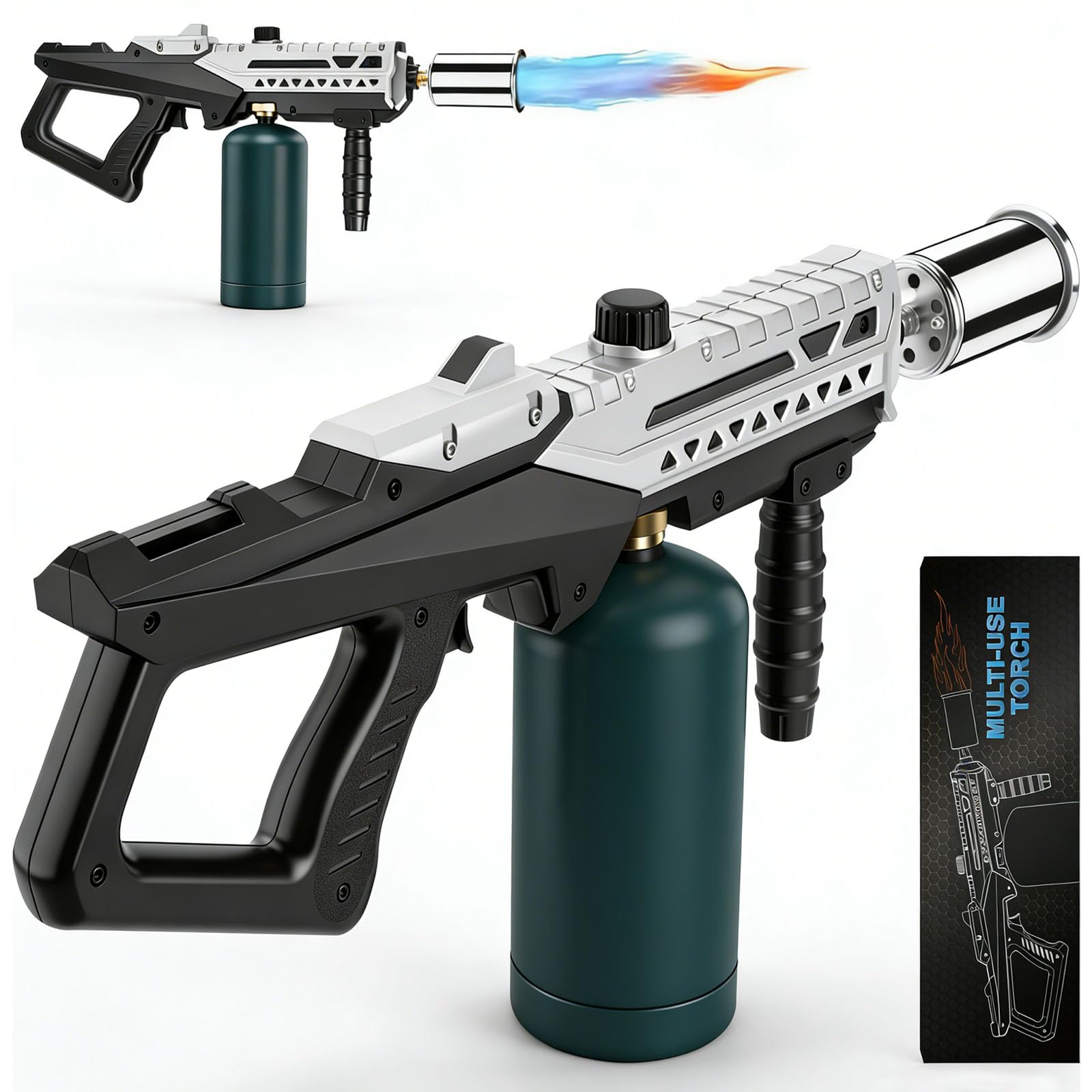 強力プロパントーチガン 火炎放射器 火炎放射器 800 000BTU キャンプファイヤー用ブロートーチ ファイヤーピットスターター 楽しいギフト (プロパンタンクは付属しません)