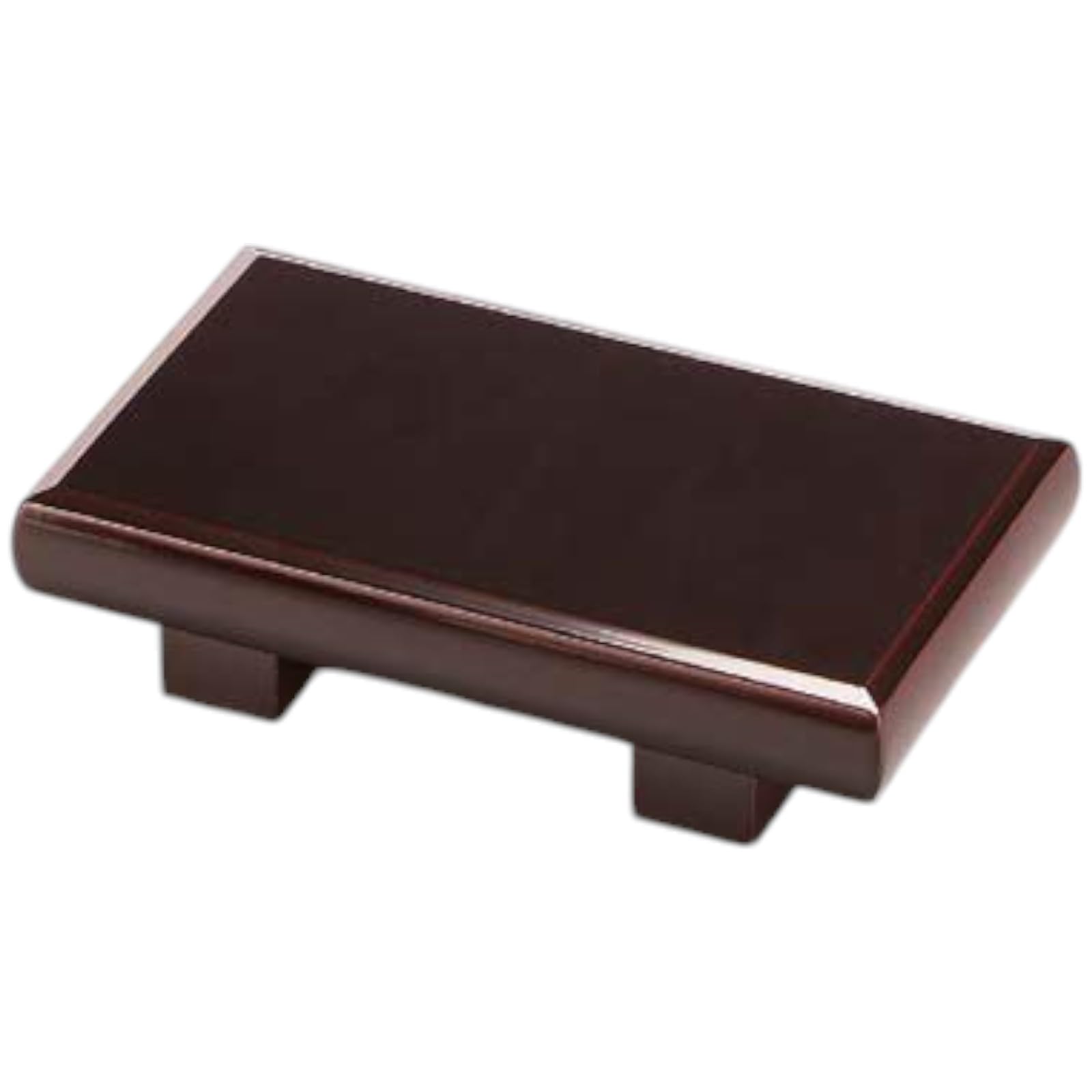 J-kitchens 寿司 皿 （ 長方形 お皿 ） 木製 7寸タイコ付台 溜漆塗 割れにくい皿 日本製