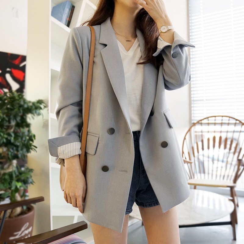 5189.マニッシュテーラードジャケット（グレー）2019 春夏 sale アウター 美ライン おしゃれ きれいめ オフィス ビジネス お出かけ パーティー 女子会 普段使い 通勤 通学