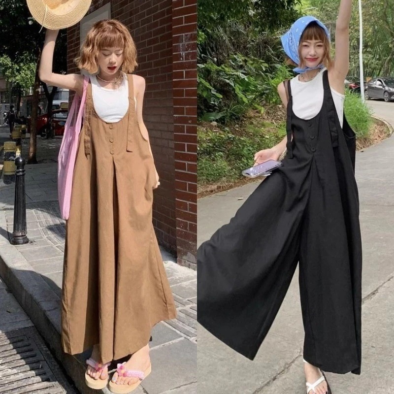 サロペット 夏 ゆったりカジュアル 怠惰な風 オールインワン オーバーオール 百掛け ロング ワイドパンツ レディース 体型カバー ひんやりボトムス 学生 20代30代40代30%までに制限 4,921円