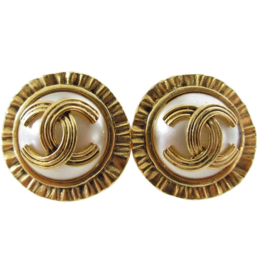 シャネル CHANEL イヤリング ココマーク メタル/フェイクパール ゴールド/パールホワイト レディース s0655a