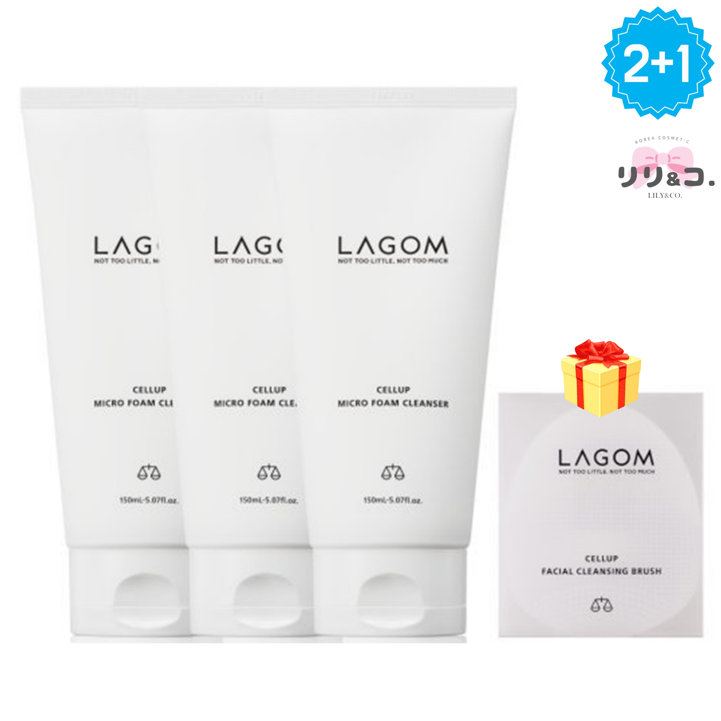 [朝用洗顔 2+1セット＋クレンジングブラシ付き] マイクロフォームクレンザー 150ml×3本セット 大容量 韓国コスメ 洗顔フォーム 弱酸性 クレンジングフォーム 保湿 低刺激 洗顔ジェル 朝洗顔