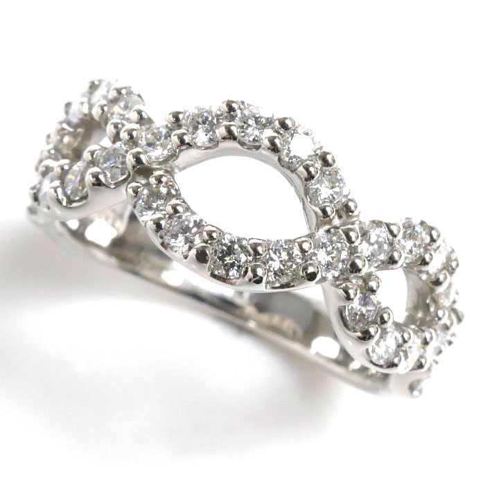 Pt900プラチナ リング指輪 ダイヤモンド0.80ct 12号 6.3g レディース 中古