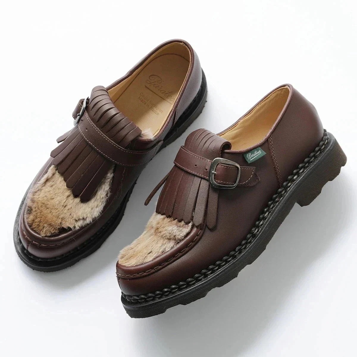 Paraboot パラブーツ ローファー NYONS ニヨン 212473 レディース チロリアンシューズ レザー ポニーファー 靴 MARRON