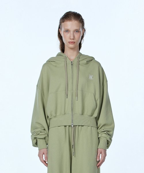 Signature crop hood zip-up - LIGHT GREEN 12,480円