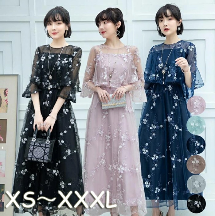 短納期 パーティードレス 結婚式 ワンピース シフォンワンピース ロングドレス ドレス 二次会 お呼ばれ 服 服装 ミセス 大人 上品 他と被らない 20代30代40代 レディース ファッション 二次