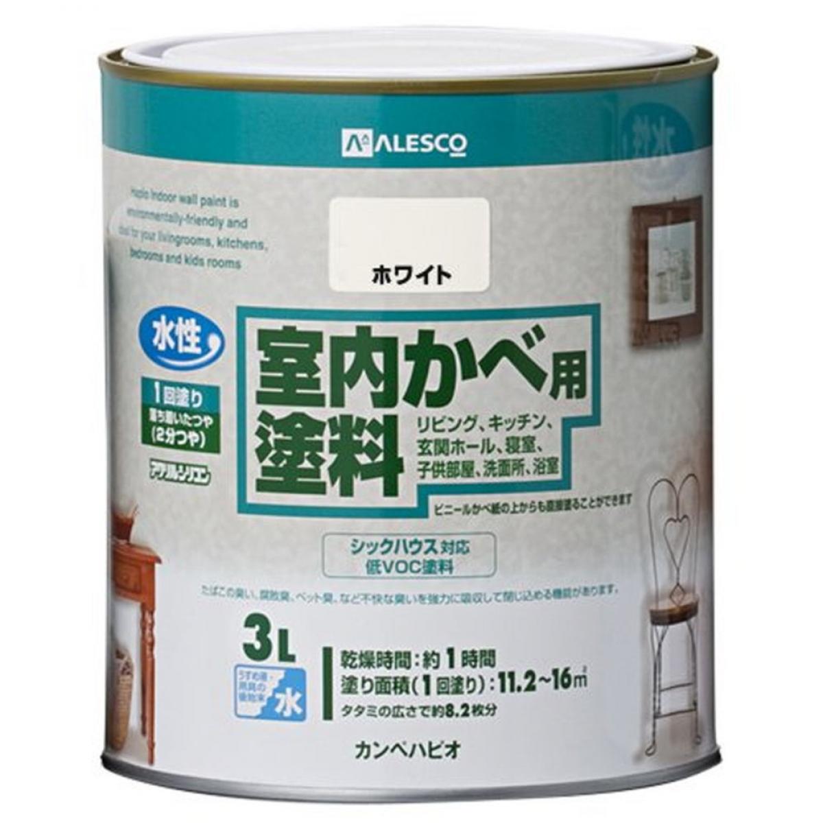カンペハピオ 室内かべ用塗料 ホワイト 3L