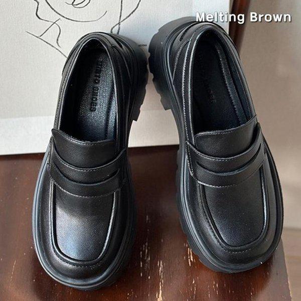 女性チャンキーヒール 厚底 ペニーローファー MT68