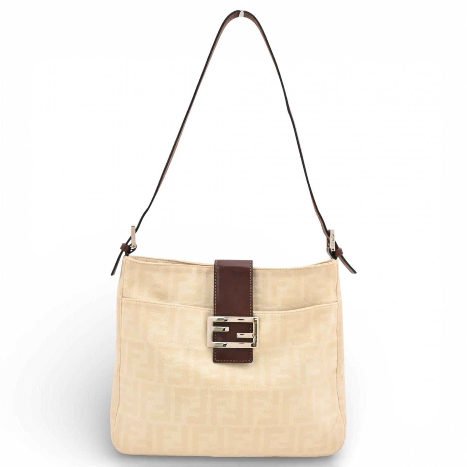 フェンディ ズッカ マンマバケット キャンバス ショルダーバッグ Bランク fe4848cb