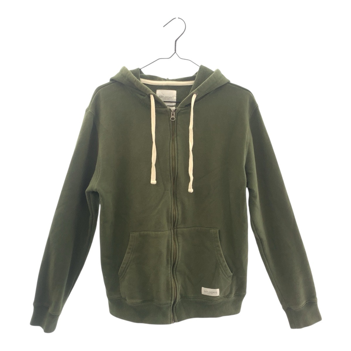 グリーン ホワイト コットン パーカー フーディー メンズ 505104