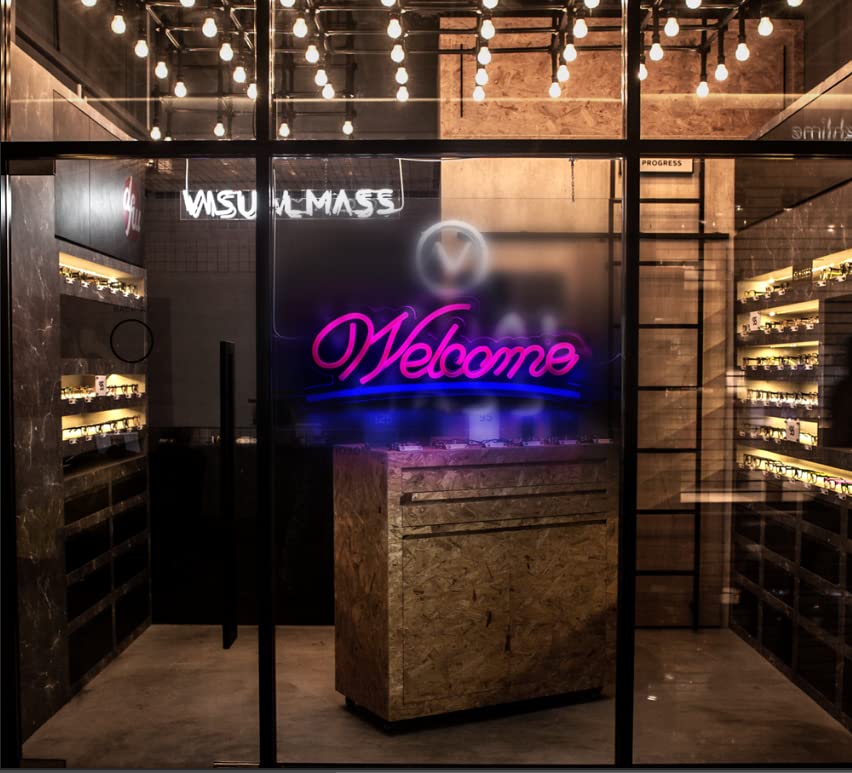 WELCOME看板 LED SIGN LEDウェルカムサイン - 商店にぴったり！注目を集める美しい壁面装飾 喫茶店 レストラン BAR バー 居酒屋 インテリアショップ用,24V/1A H150mm