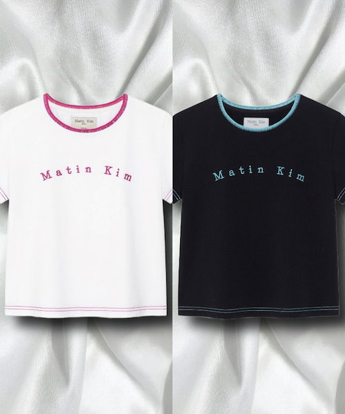 Matin Kim HANGEUL LOGO BIG Tシャツ Aespa Ningning Pick] Matin Kim Hangeul Logo Big Archive Top