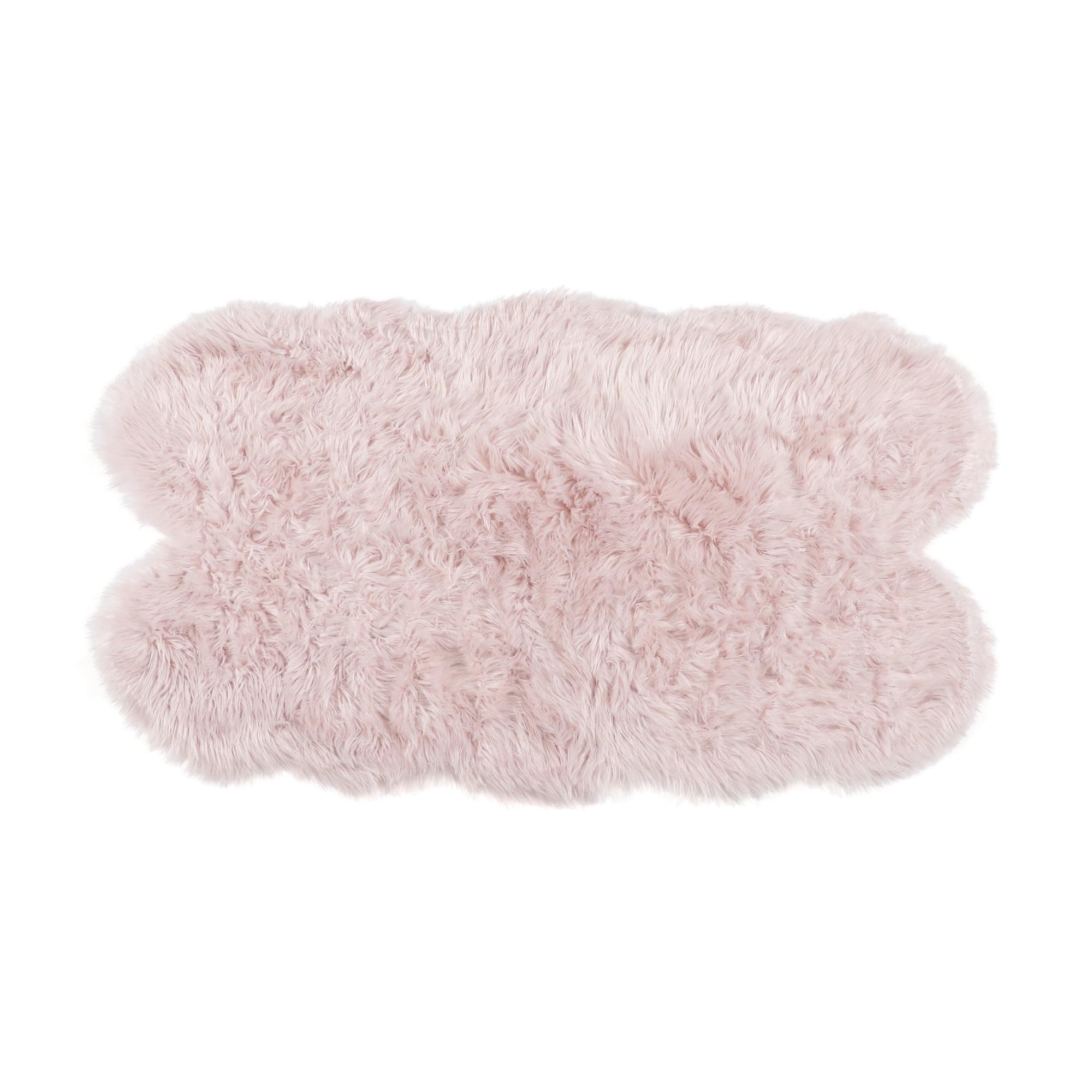 Francfranc フランフラン ファーモ ラグ L 160cm×90cm ライトピンク 床暖房対応 ホットカーペット対応 こたつ対応 絨毯 カーペット