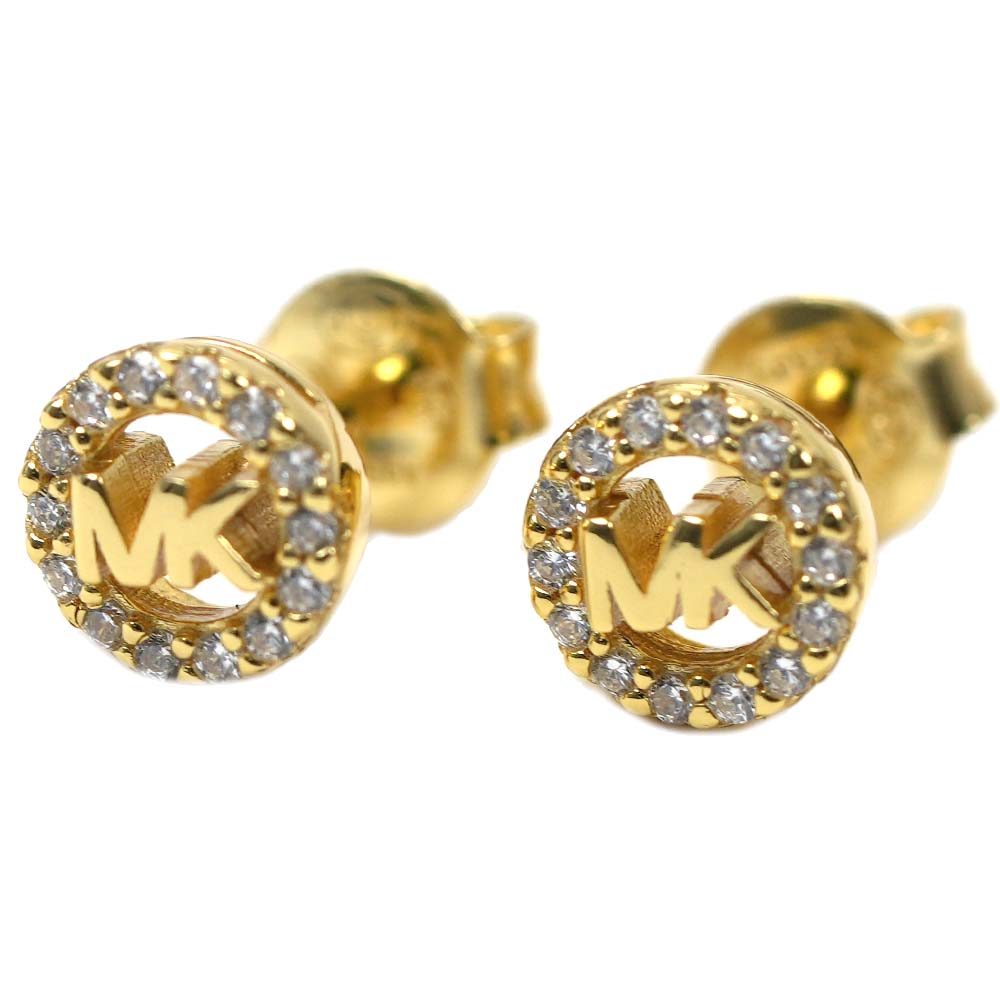 マイケルコース ピアス レディース アクセサリー スターリングシルバー MKロゴ パヴェ スタッド ゴールド MICHAEL KORS MKC1727CZ710