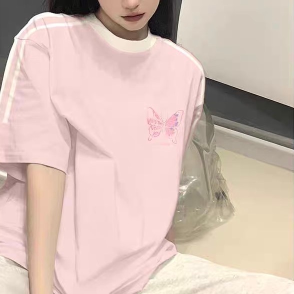 レディース トップス カットソー Tシャツ 半袖 Uネック ラウンドネック ハイウエスト かわいい 大人可愛い きれいめ カジュアル おしゃれ レトロ スポーティー ガーリー エレガント ヴィンテージ