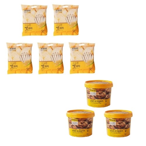 ノーブランド香ばしい米菓子270g×5個+チョコチップクッキー400g×3個学校事務所