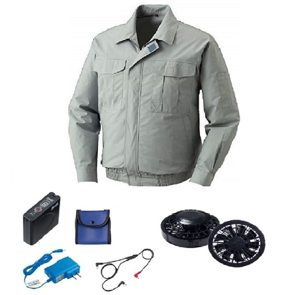 KU90540 空調服 ポリエステル製 FAN2200B/LISUPER1セット モスグリーン 4L