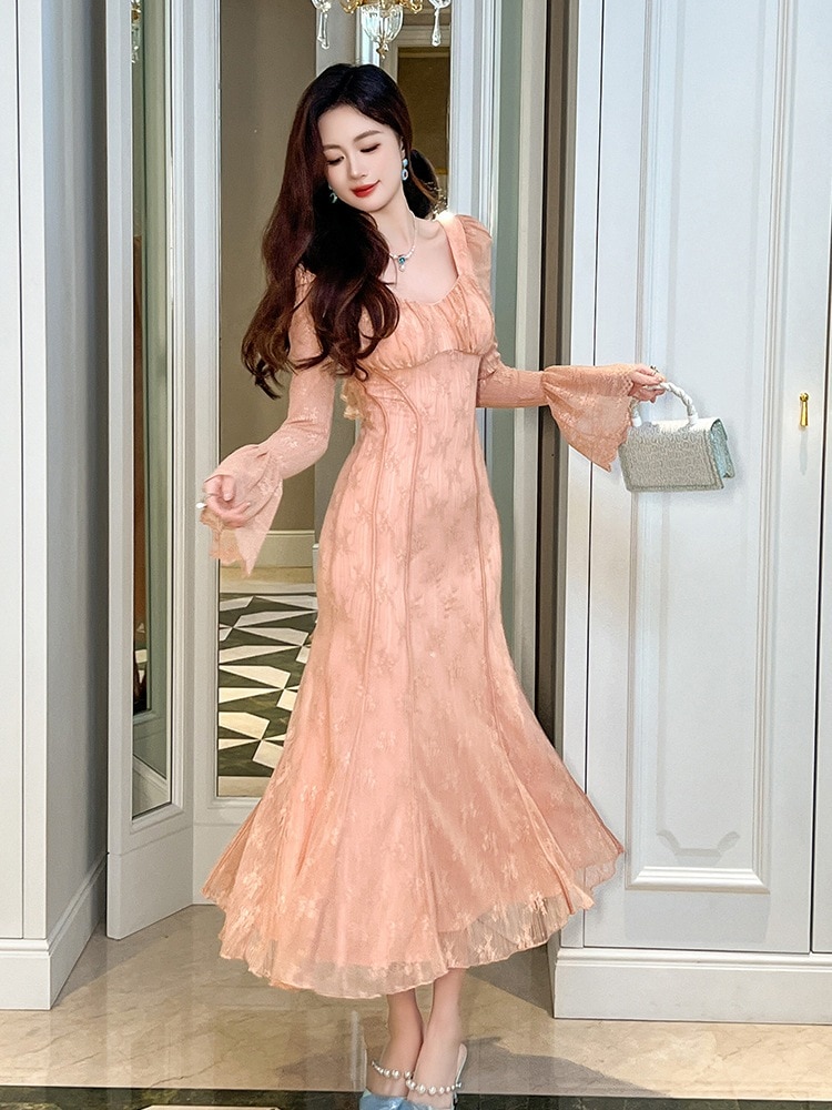 【JY.上品】 2025秋冬新品 綺麗 ピンク 新年ワンピース ドレス パーティー キャバ 大人 同窓会 披露宴 卒業式 結婚式 演奏会 ウェディング 二次会 メガ割