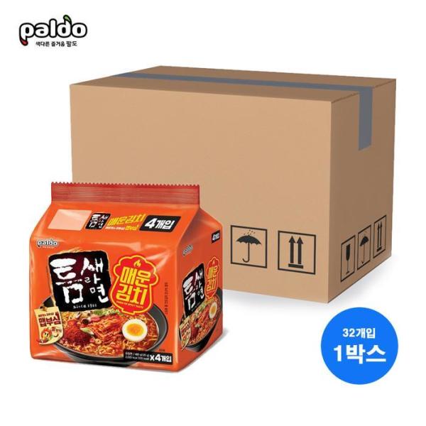 八道 すきまラーメン 辛いキムチ 4入 マルチパック x 8P (32袋)