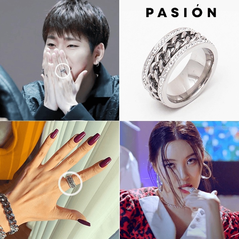 Surgical Side cubeic metallic roling chain ring