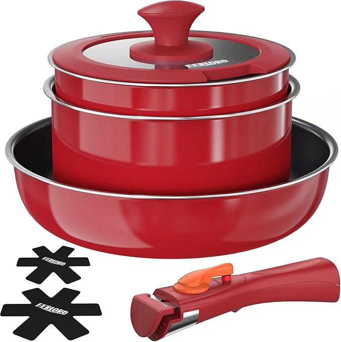 FERLORD フライパン セット 鍋 セット IH ガス対応 取っ手が取れる 鍋 フライ