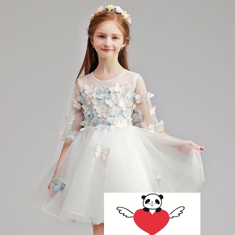 経典ブランド 子供ドレス フラワーガールドレス 安い 結婚式キッズドレス ピアノ発表会 フォーマル ミニドレス 白 ワンピース ドレス サイズ 140 Aegis Qa