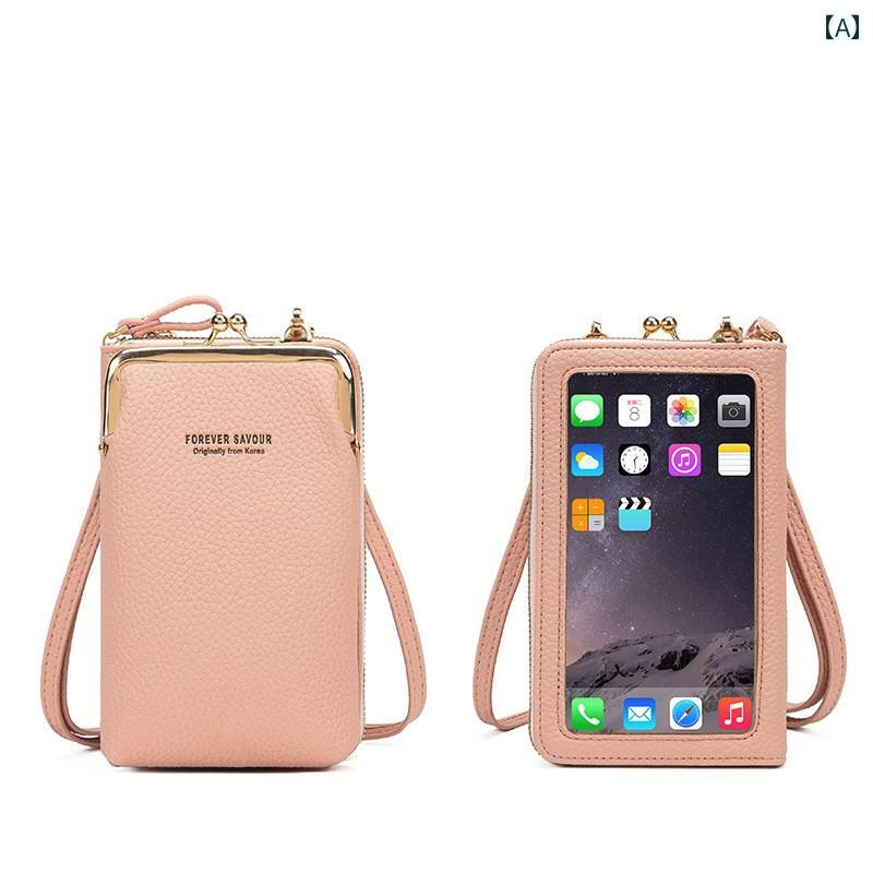レディース　バッグ　カジュアル カズキ ソフトレザー スマートフォン バッグ レディース スモールバッグ クロス ボディ ミニ ウォレット シンプル ロングショルダーバッグ ハイエンド 5,353円