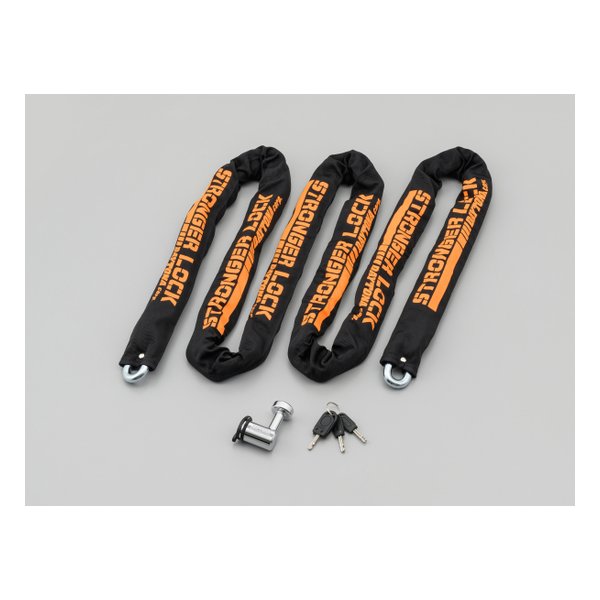 バイクロック 42mm幅チェーン φ12mmスチール合金 ストロンガーチェーンロック 3.0m D31239