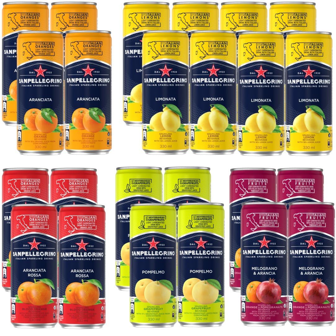 Sanpellegrino (サンペレグリノ) イタリアンスパークリングドリンク 5種類アソート 330ml×24本 （微炭酸 イタリア産）