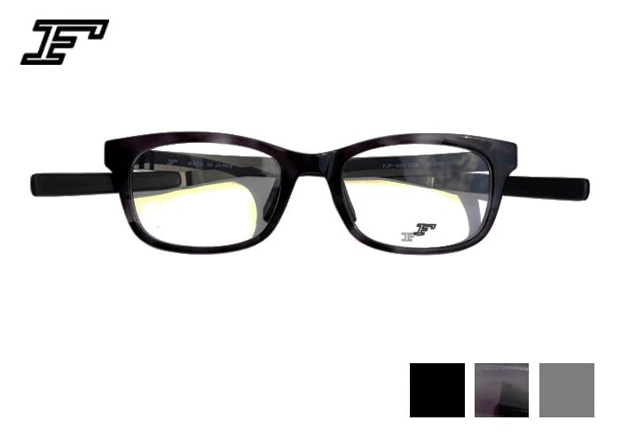 エフ F fjp-009 眼鏡 日本製 スクエア フルリム セル チタン メンズ レディース アウトドア 軽量 軽い ロング カーブ テンプル
