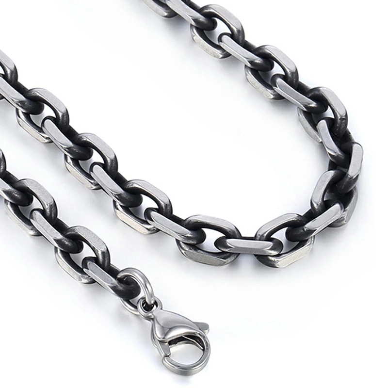 9mmx6mm 鎖 ステンレスチェーン ネックレス 40-60cm 短い 長い 首飾り アクセサリー シンプル 太め つや消し 艶なし 男性 彼氏 プレゼント 単品 太い stc00czo005xx