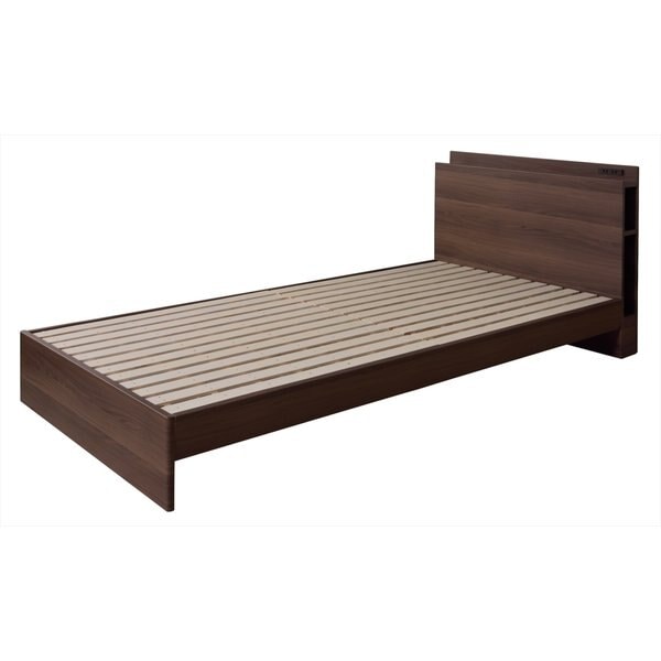 収納棚とコンセント付きのシングルベッド 北欧 ナチュラル ベッド 寝室 ベッドルーム 30,934円