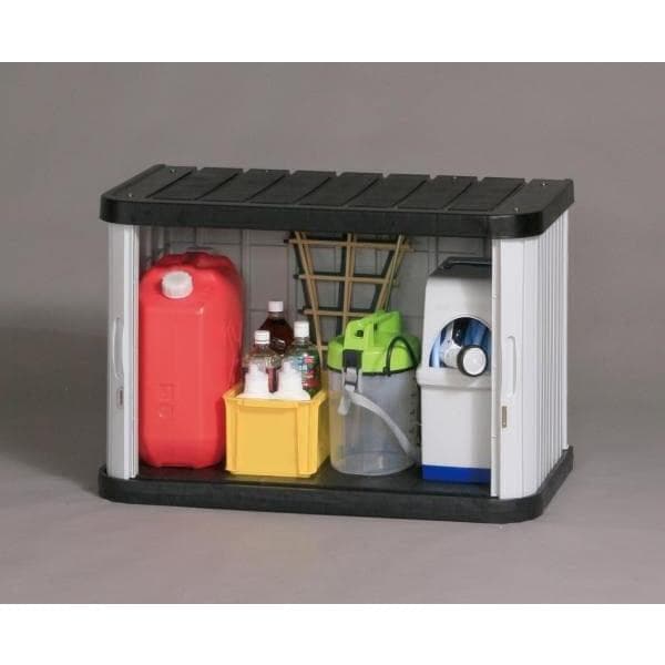 アイリスオーヤマ ミニロッカー ML-600V ブラック／グレー 物置 屋外 小型 収納 おしゃれ アイリスオーヤマ 玄関 庭 屋外収納 ガーデニング コンパクト