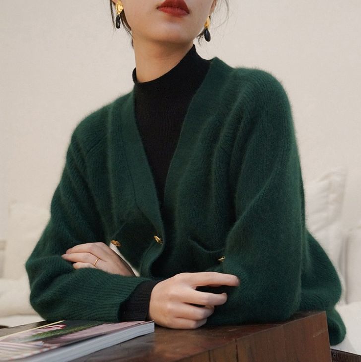 ニット カーディガン トップス ニットソー セーター 羽織 長袖 Vネック 前開き ボタン 伸縮性 かわいい 上品 おしゃれ ラブリー キュート ガーリー エレガント 存在感 無地 学生 OL L X 5,420円